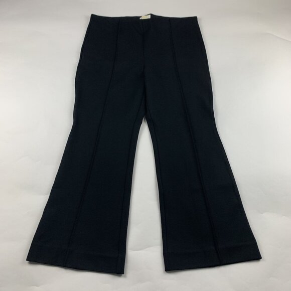 MAEVE Black Ponte Knit The Margot Flared Cropped Dress Pant L